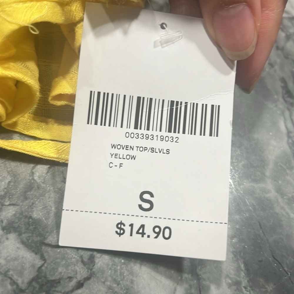 Yellow Ruffle Crop Top Size Small - Picture 3 of 3